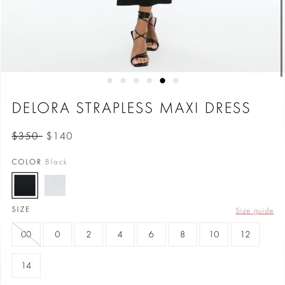 NWT Alice + Olivia Delora Strapless Maxi Black Size 6 - Picture 4 of 4